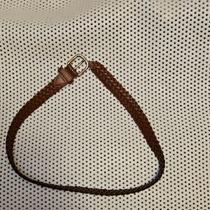 Braided Brown Leather Belt